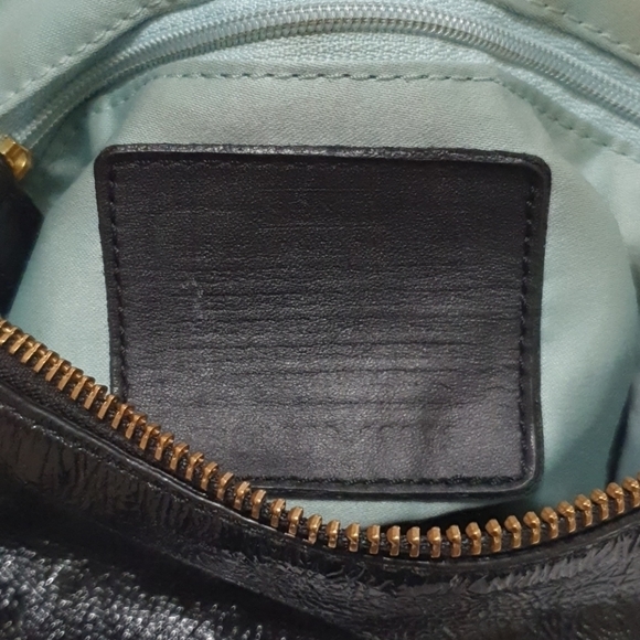 Coach Gold Clasp Textured Handbag - Picture 4 of 6